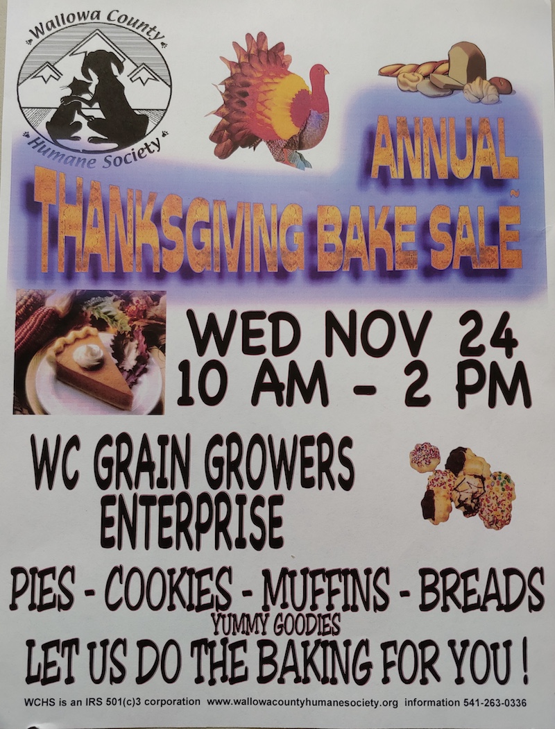 2021 thanksgiving bake sale